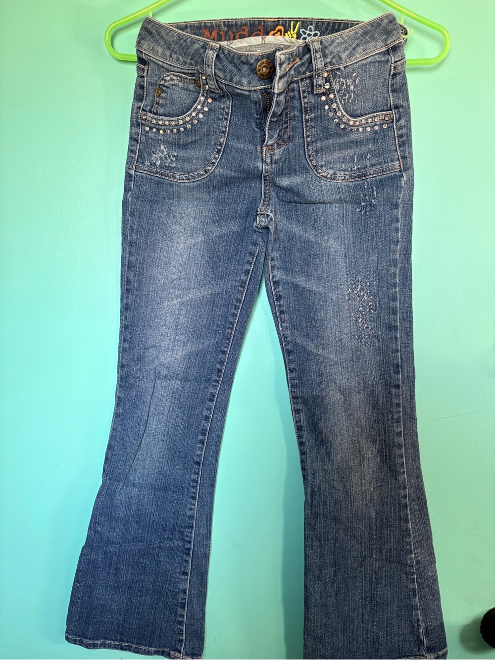 vintage Mudd low-rise rhinestone bootcut jeans